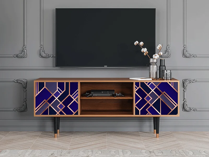 Meuble TV - 170х69х48 cm - T2 - Aquamarine Getsby, Noyer