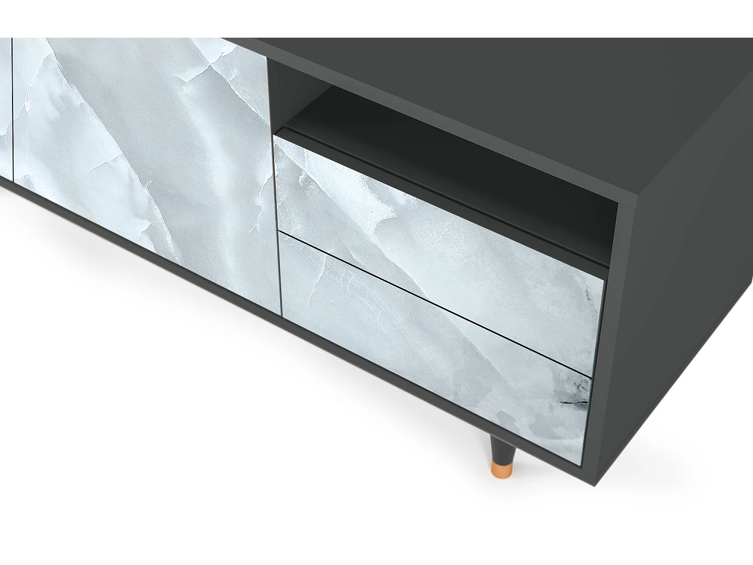 Meuble TV - 125х56х41 cm - T7 - The Onyx, Anthracite