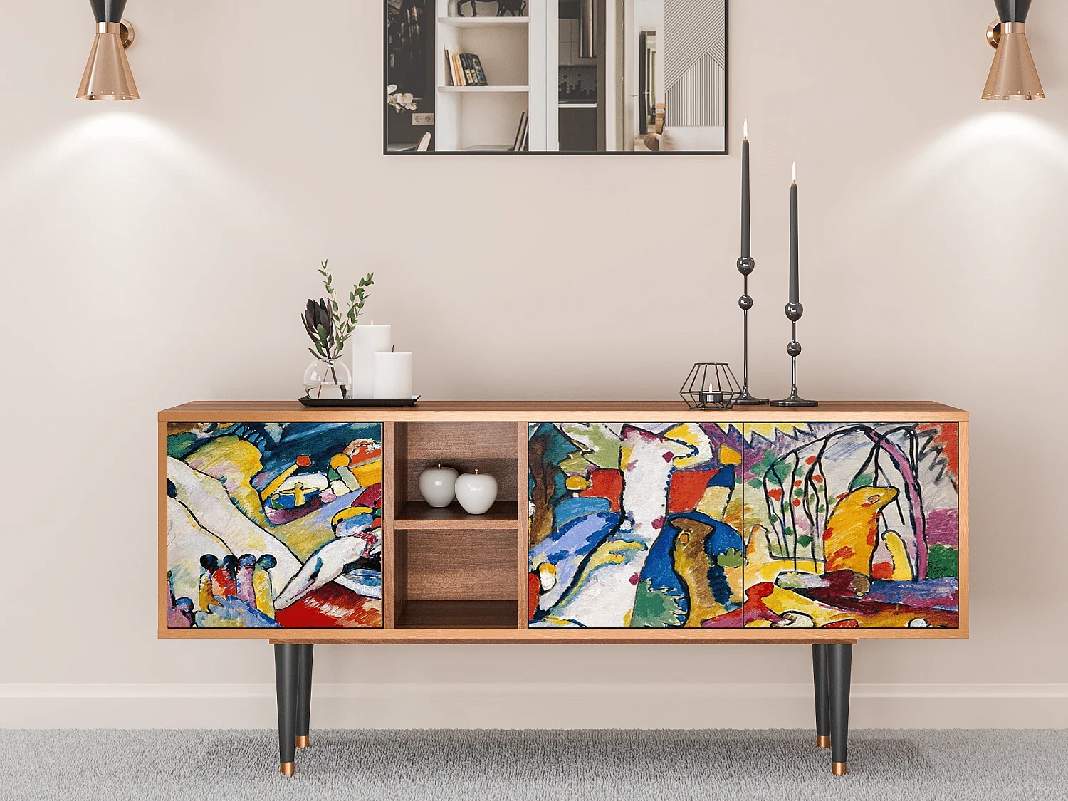 Mueble de TV - 150х69х41 cm - T5 - Improvisation 26  , Nogal