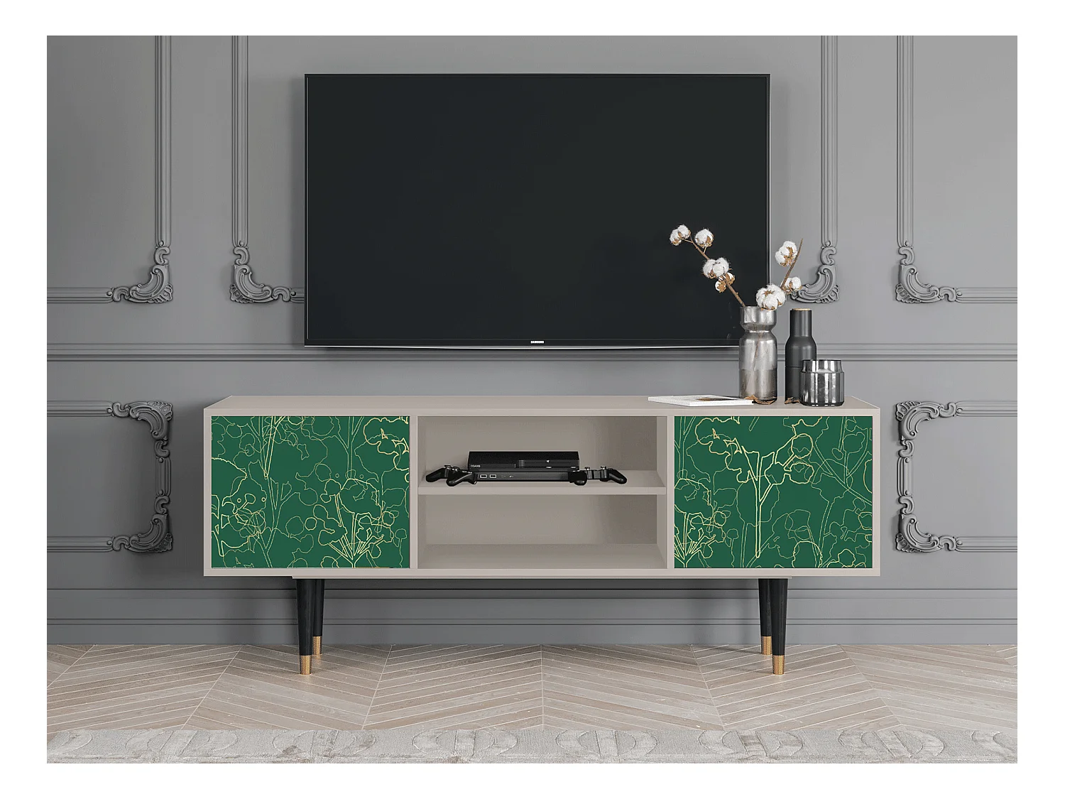 Mobile TV - 170х69х48 cm - T2 - Emerald Forest, Sabbia