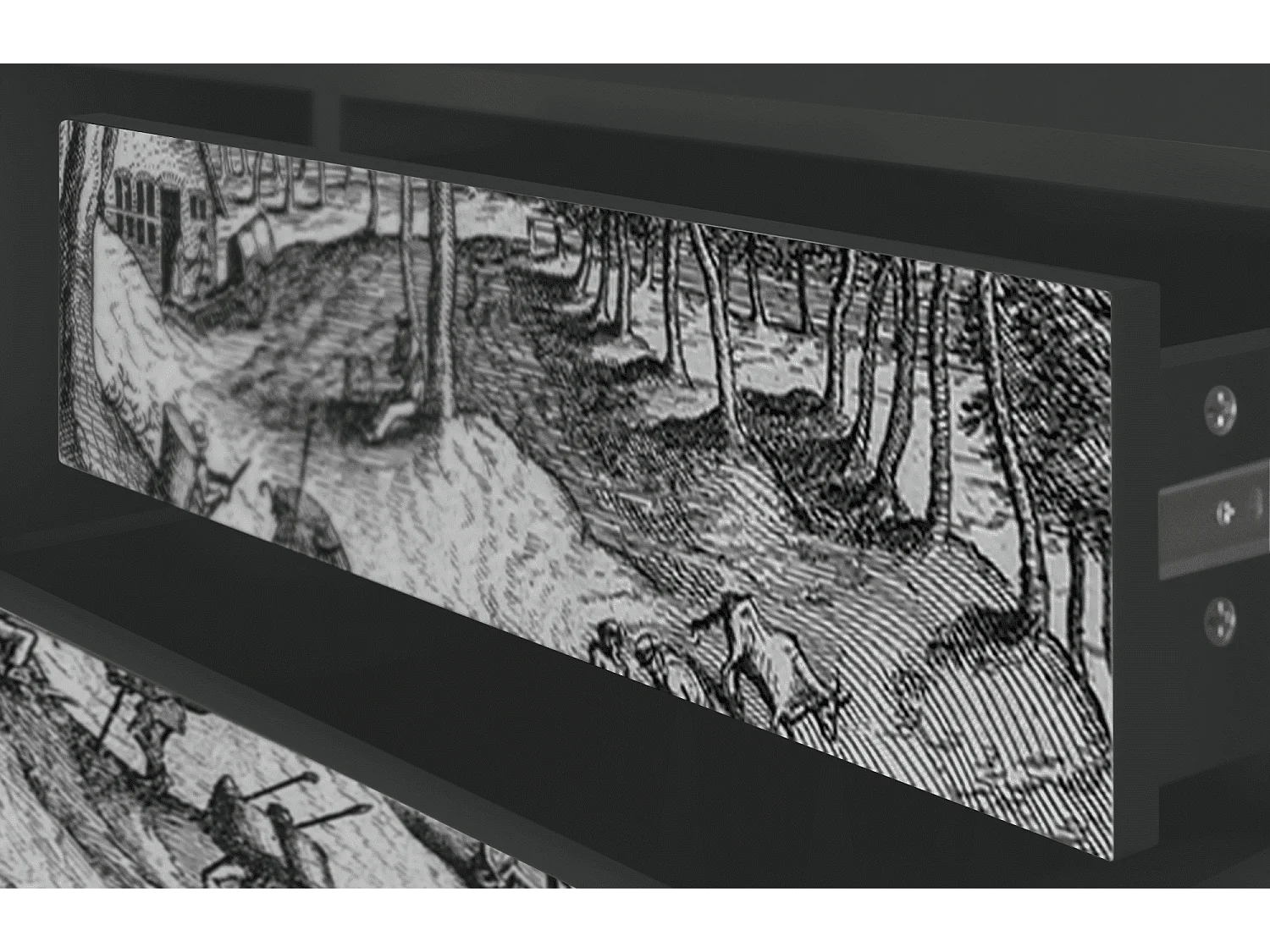 Szafka RTV - 170х59х48 cm - T4 - Rusticorum, Antracyt