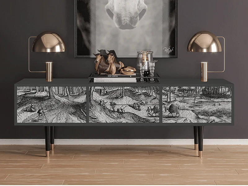 Mueble de TV - 170х59х48 cm - T4 - Rusticorum, Antracita