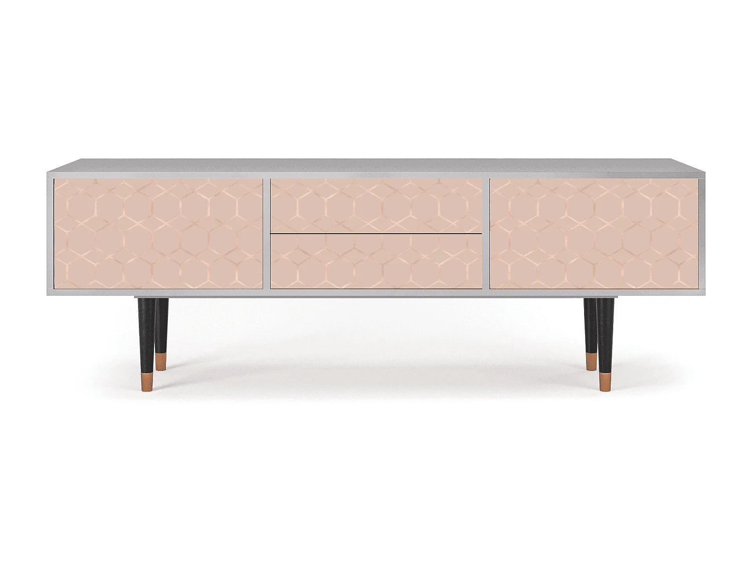 Meuble TV - 170х59х48 cm - T4 - Rose Honeycomb, Gris