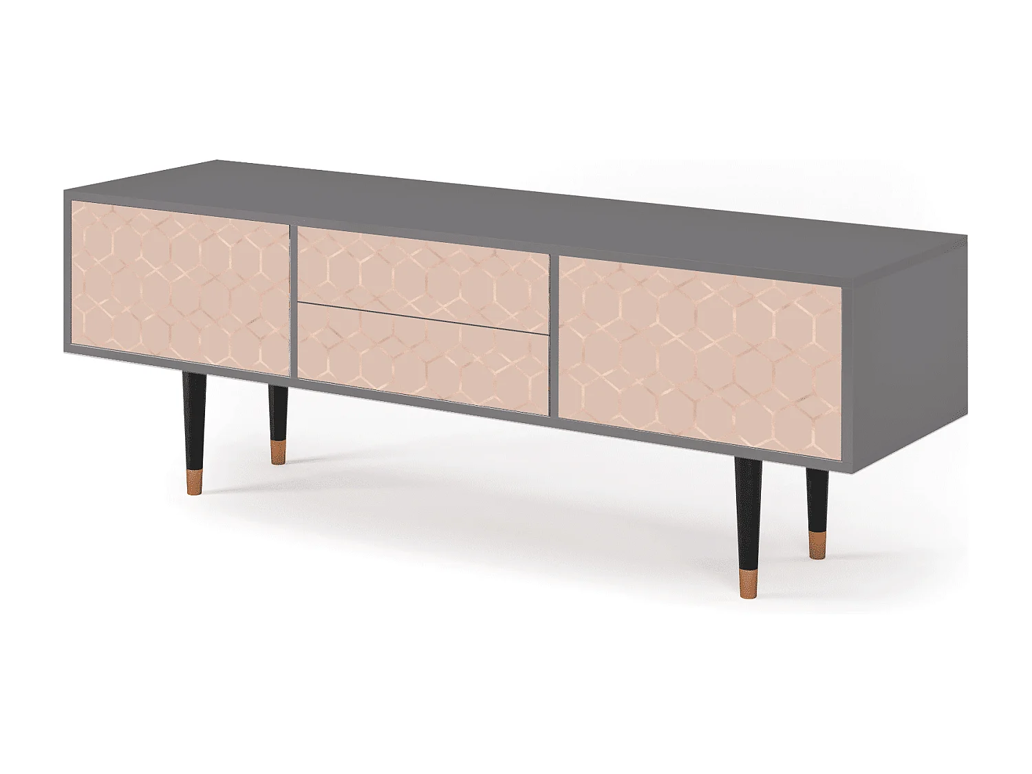 Meuble TV - 170х59х48 cm - T4 - Rose Honeycomb, Gris