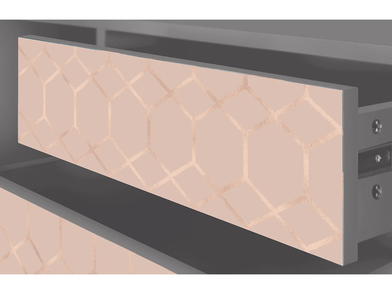 Meuble TV - 170х59х48 cm - T4 - Rose Honeycomb, Gris