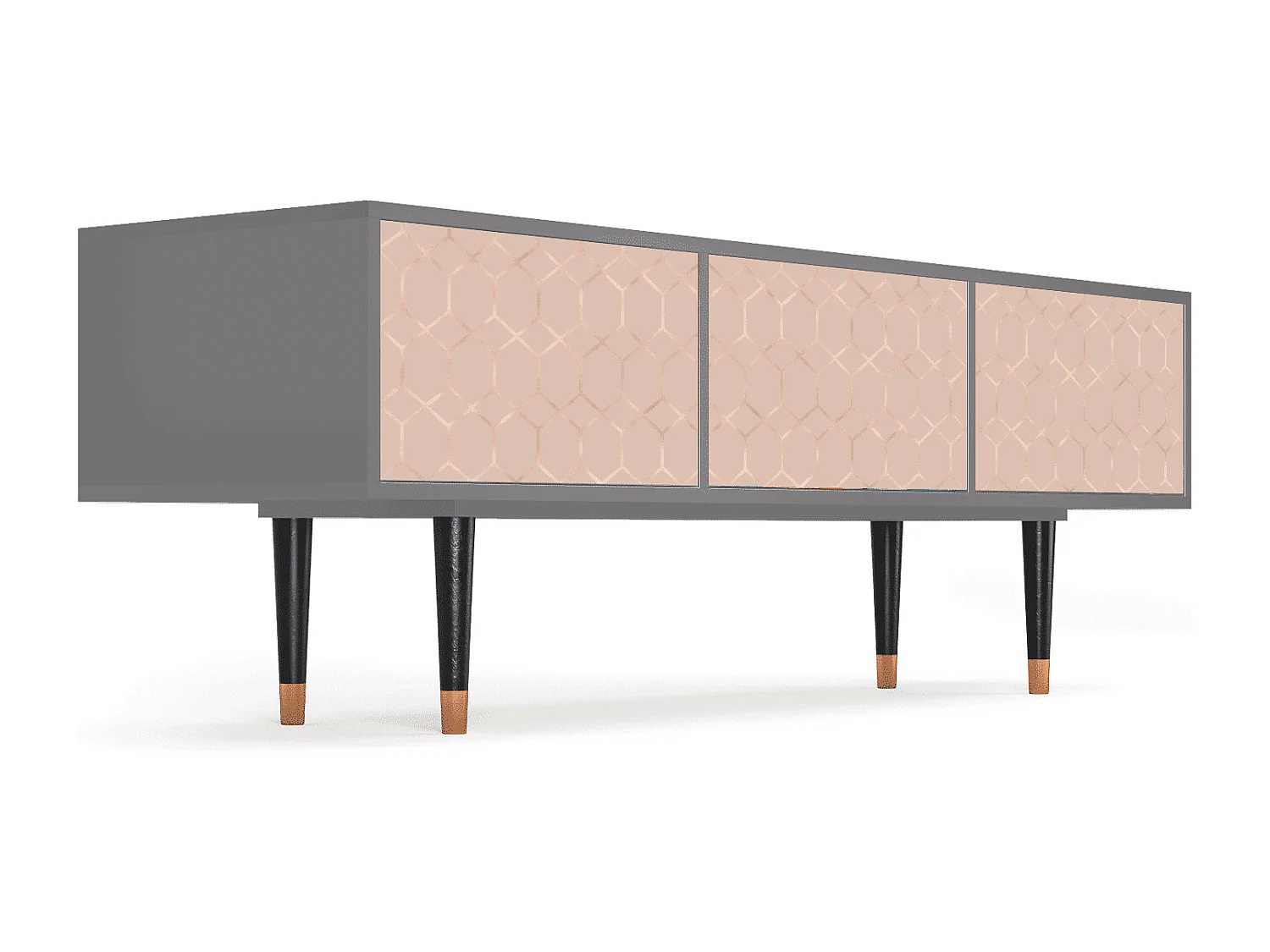 Mueble de TV - 170х59х48 cm - T4 - Rose Honeycomb, Gris