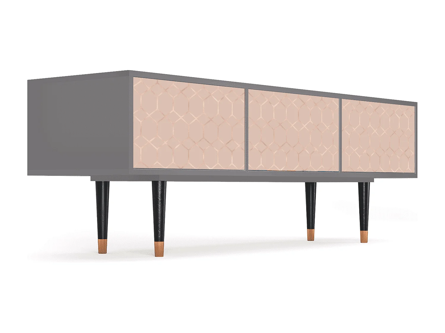 Mueble de TV - 170х59х48 cm - T4 - Rose Honeycomb, Gris