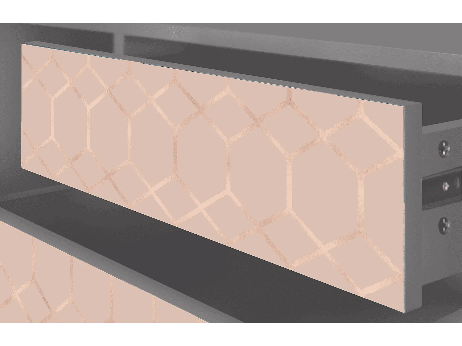 Mueble de TV - 170х59х48 cm - T4 - Rose Honeycomb, Gris