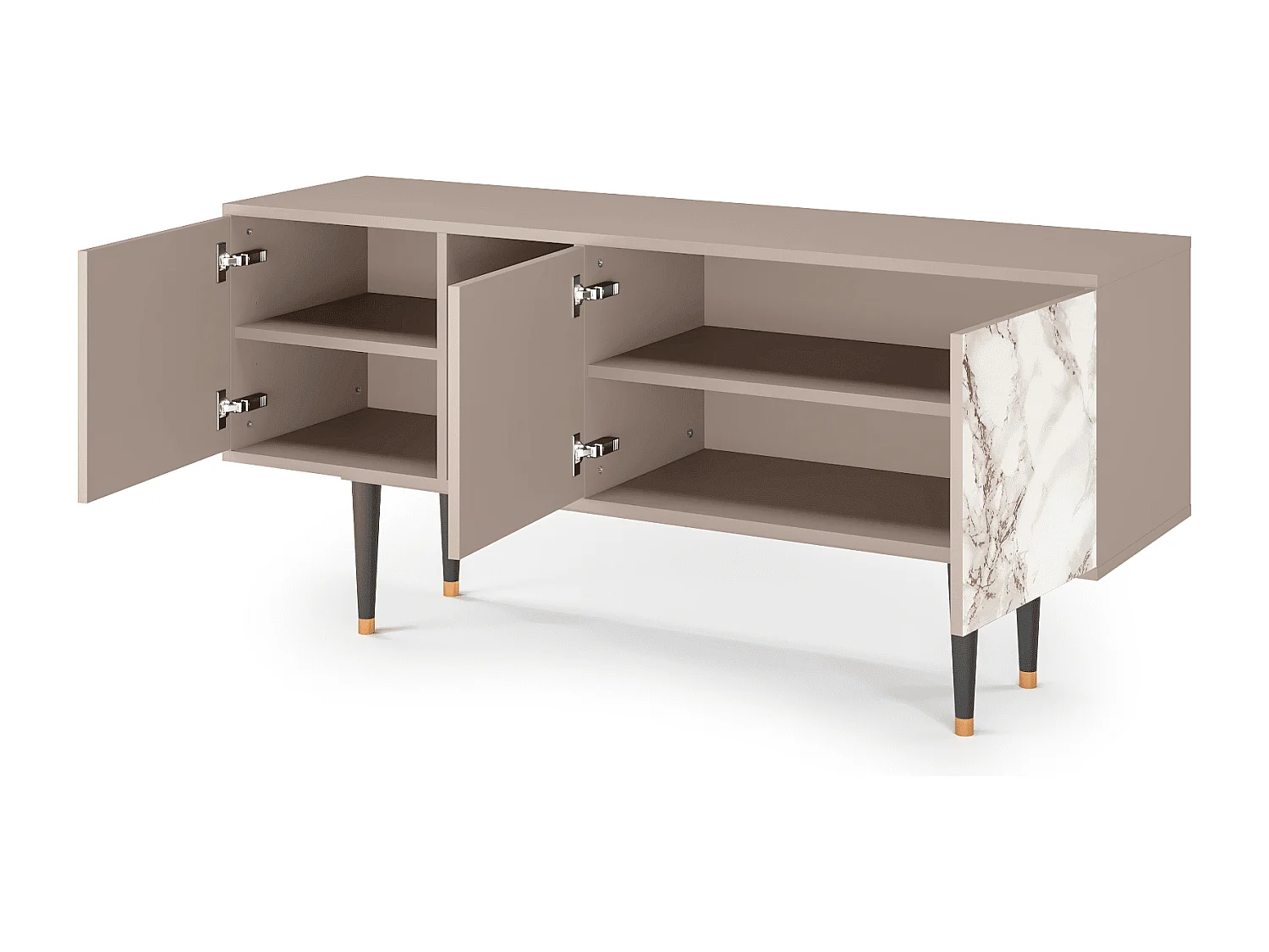 Mobile TV - 150х69х41 cm - T5 - Milk Marble, Latte