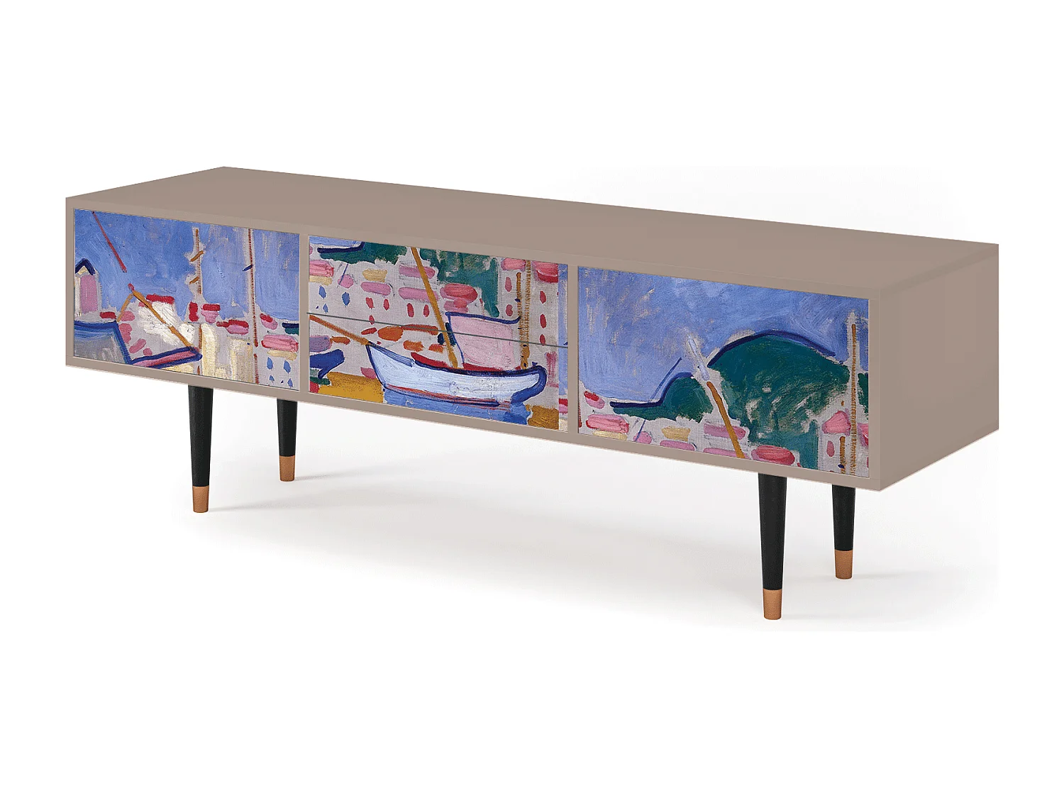 Mobile TV - 170х59х48 cm - T4 - The Port of Collioure , Latte