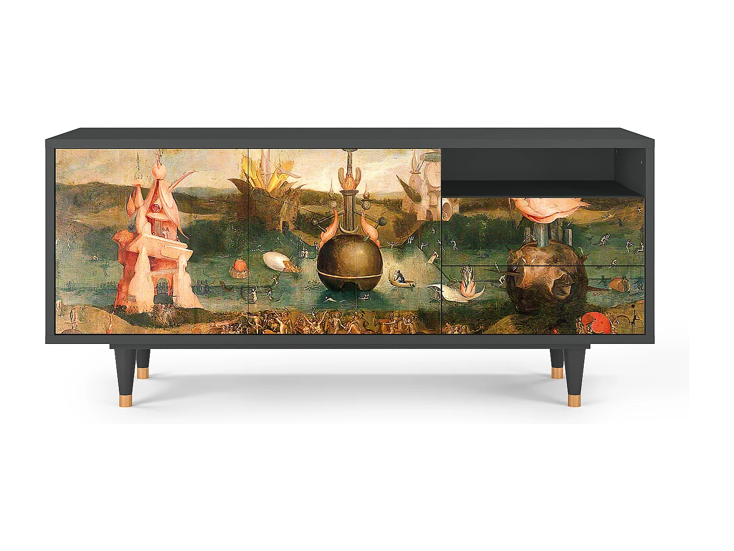 Meuble TV - 125х56х41 cm - T7 - Garden of Delights , Anthracite