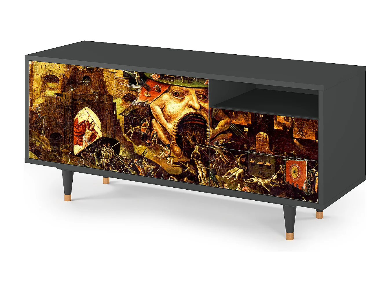 Meuble TV - 125х56х41 cm - T7 - Garden of Delights , Anthracite