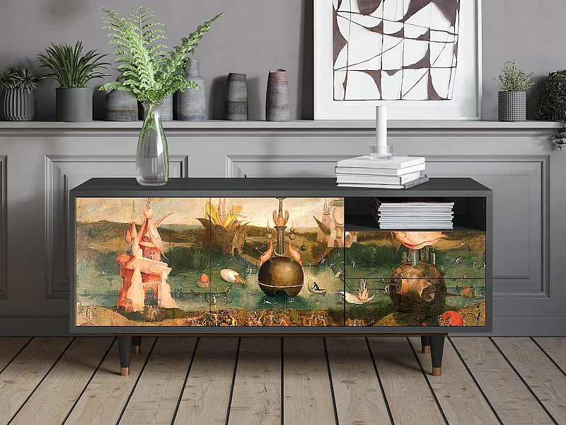 Meuble TV - 125х56х41 cm - T7 - Garden of Delights , Anthracite