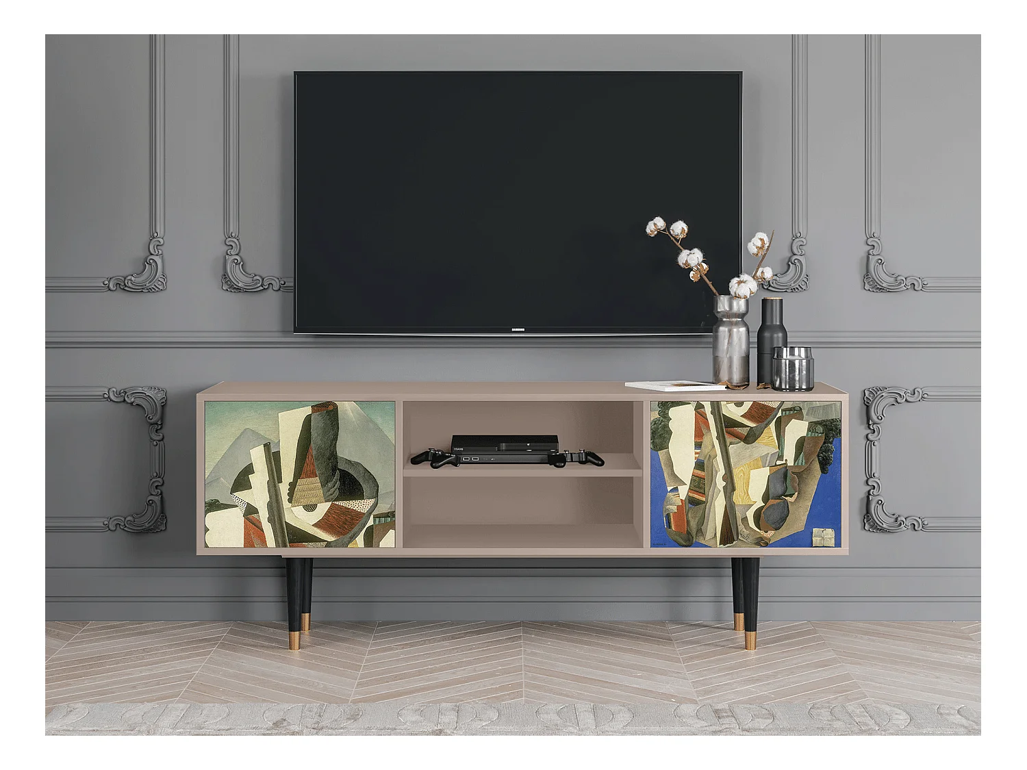 TV-Möbel - 170х69х48 cm - T2 - The Cubist Paintings , Latte