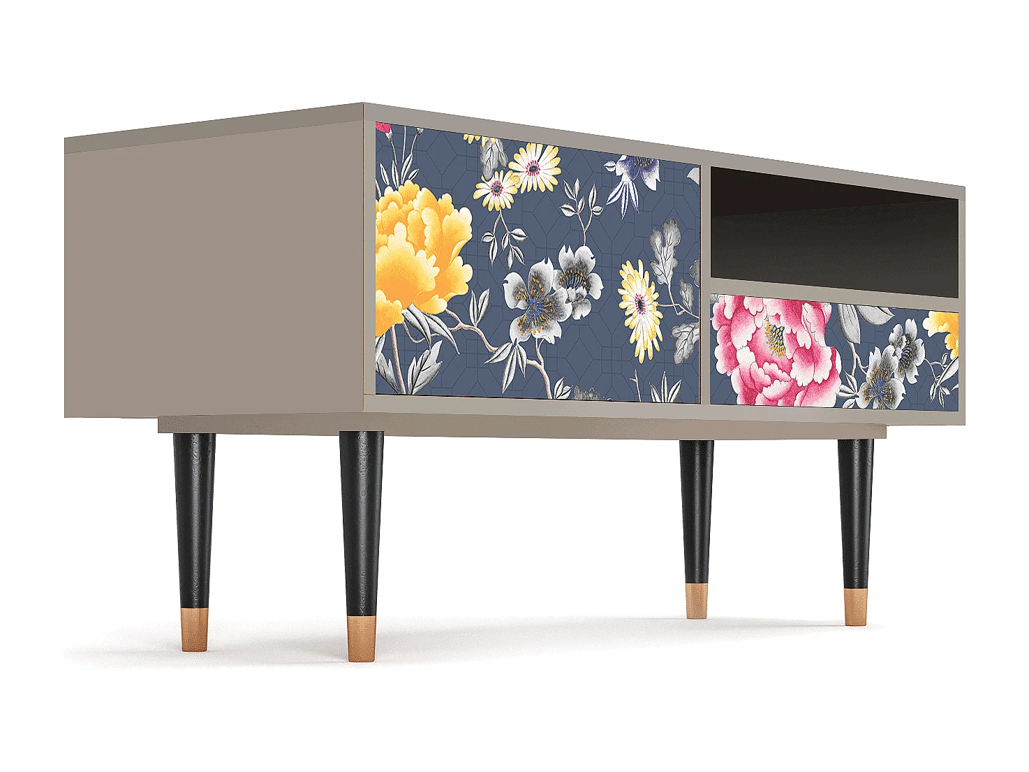 Meuble TV - 115х59х48 cm - T3 - Dark Flower Bed, Sable