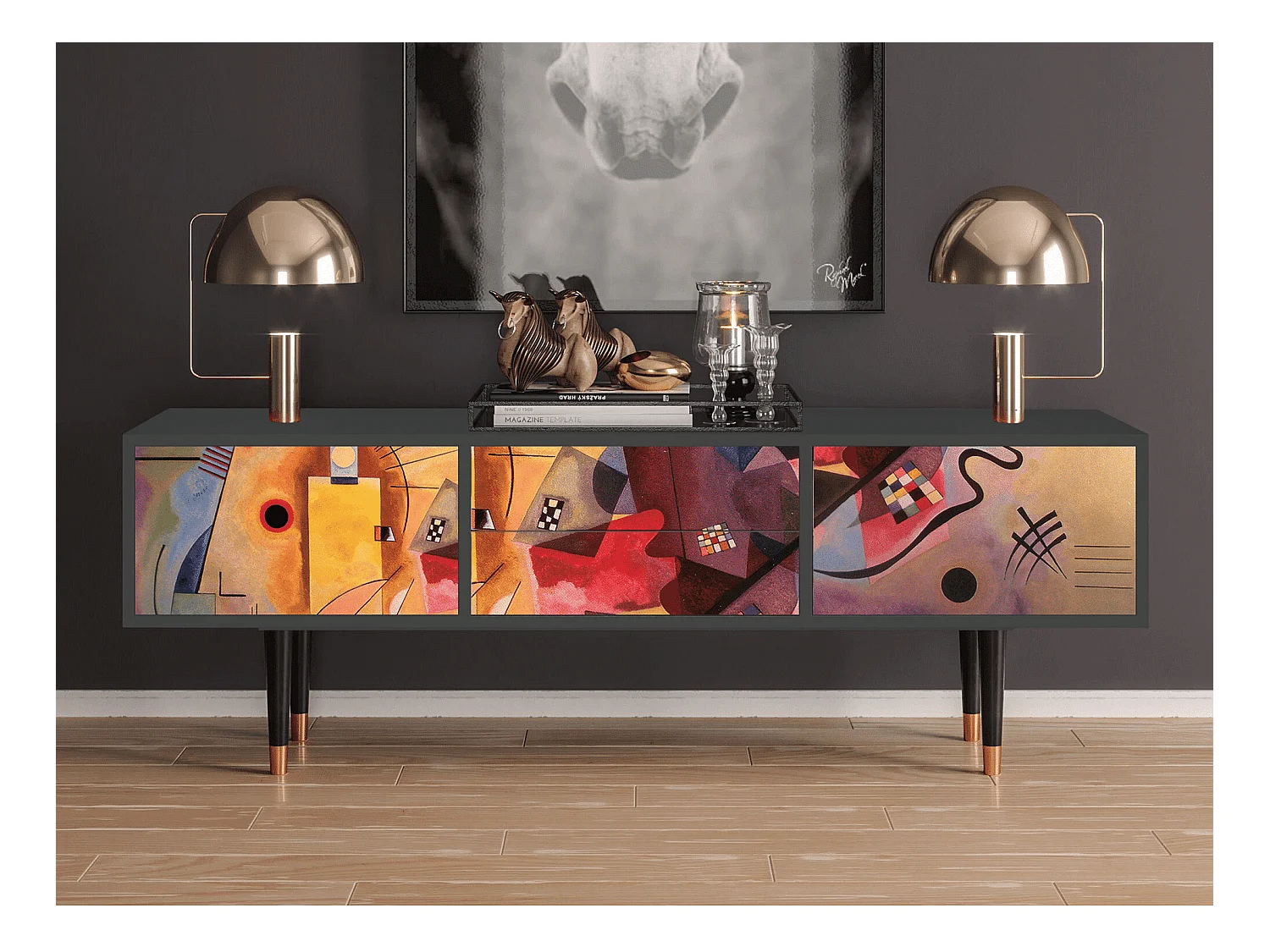 TV-meubel - 170х59х48 cm - T4 - Modern Art, Antraciet