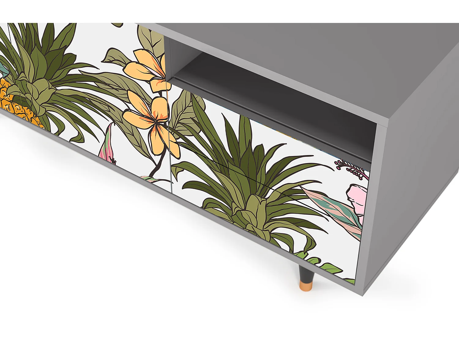 Meuble TV - 125х56х41 cm - T7 - Estival Fruit, Gris