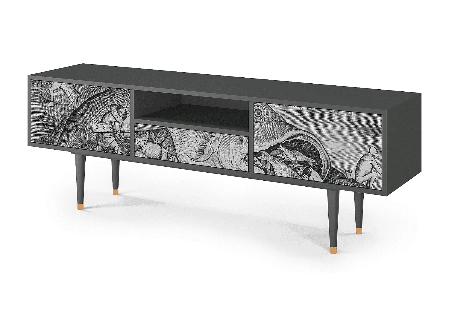 Meuble TV - 170х59х41 cm - T6 - Big Fish Eat Little, Anthracite