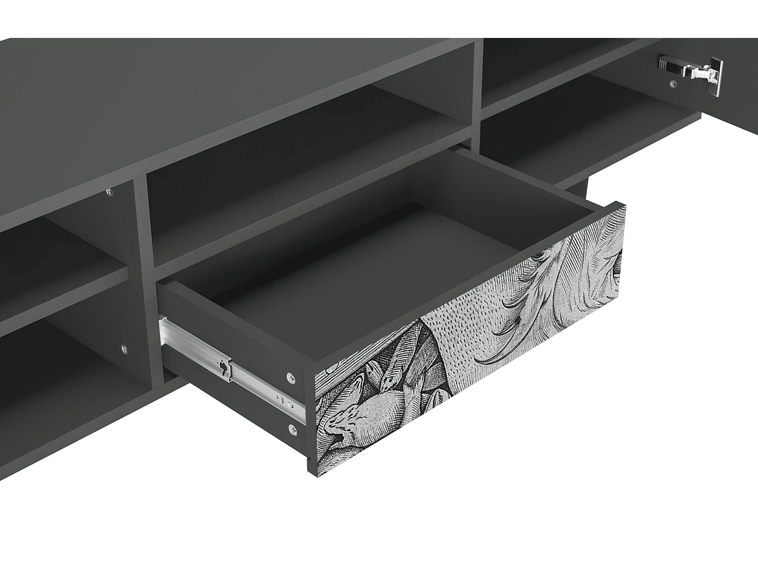 Meuble TV - 170х59х41 cm - T6 - Big Fish Eat Little, Anthracite