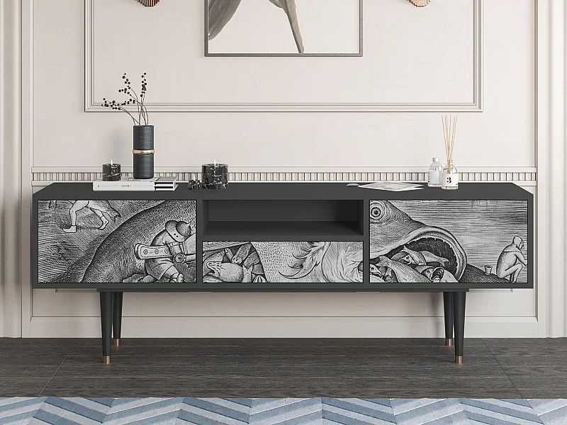 Meuble TV - 170х59х41 cm - T6 - Big Fish Eat Little, Anthracite