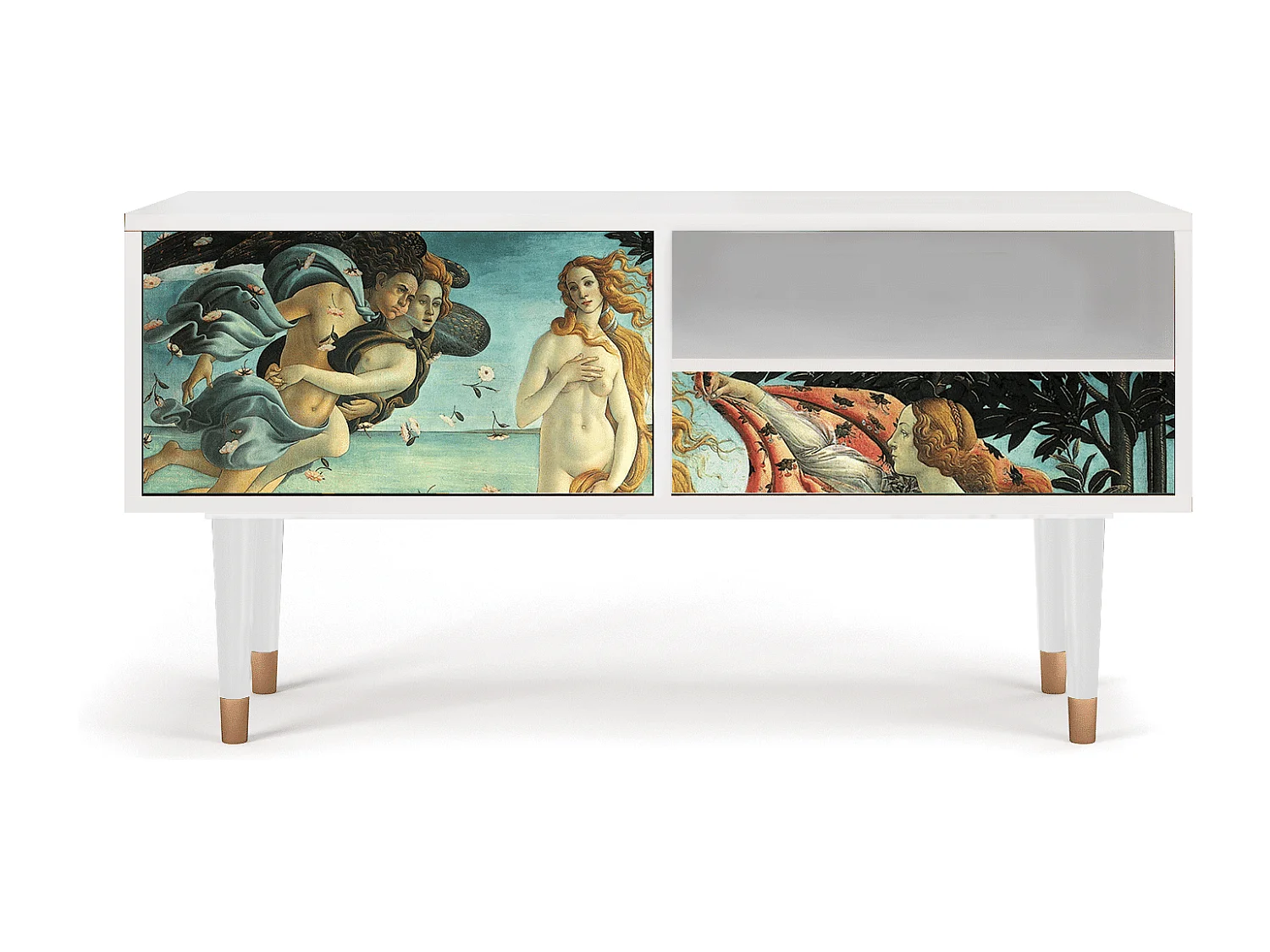 Meuble TV - 115х59х48 cm - T3 - The Birth of Venus, Blanc