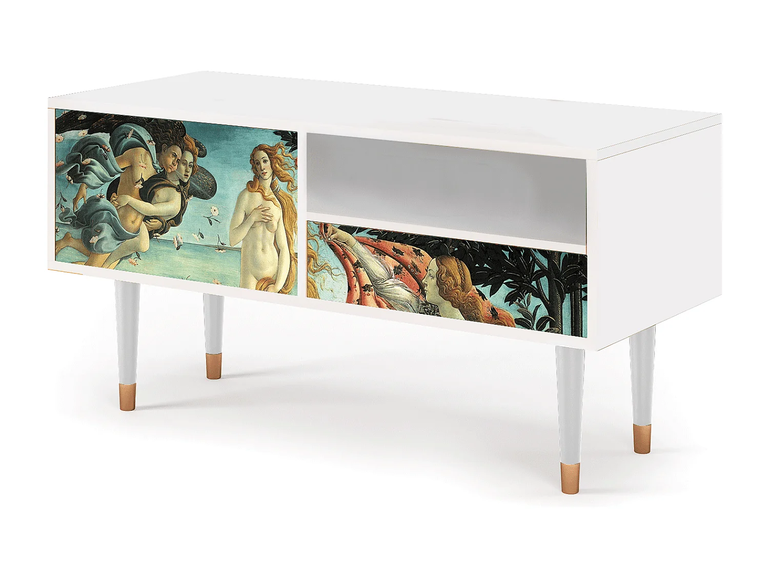 Meuble TV - 115х59х48 cm - T3 - The Birth of Venus, Blanc