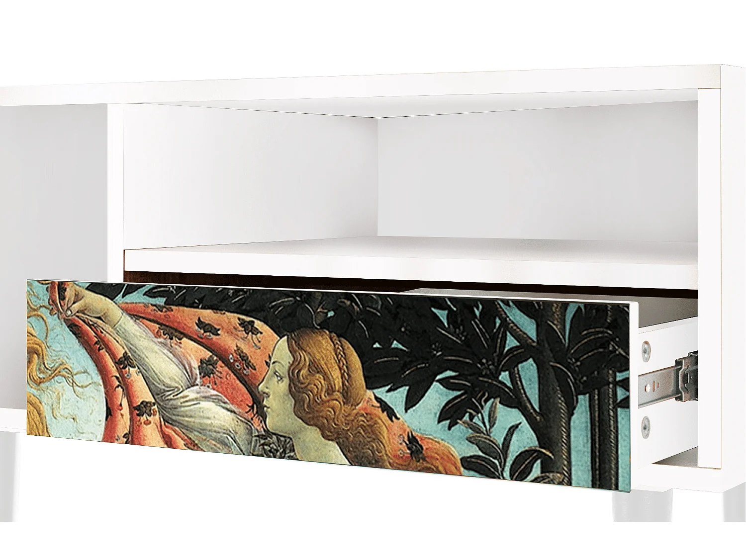 Mueble de TV - 115х59х48 cm - T3 - The Birth of Venus, Blanco