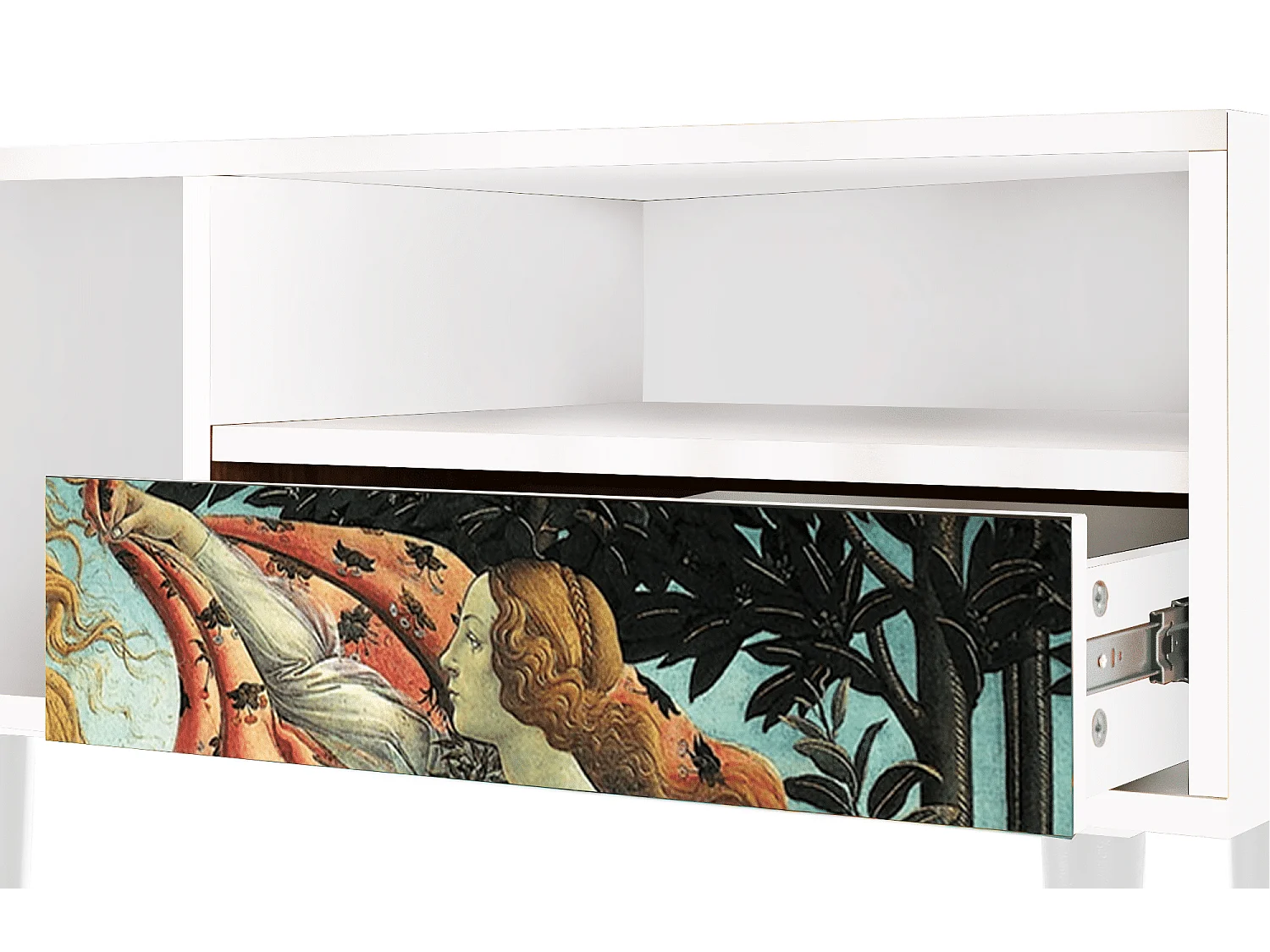 Meuble TV - 115х59х48 cm - T3 - The Birth of Venus, Blanc