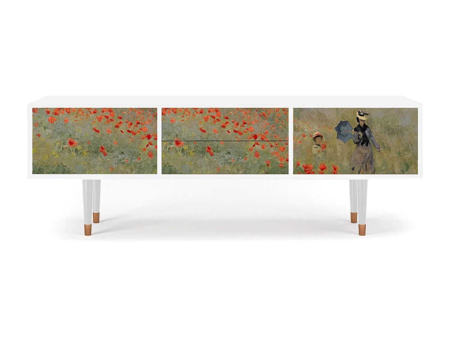 Meuble TV - 170х59х48 cm - T4 - The Poppy Field   , Blanc