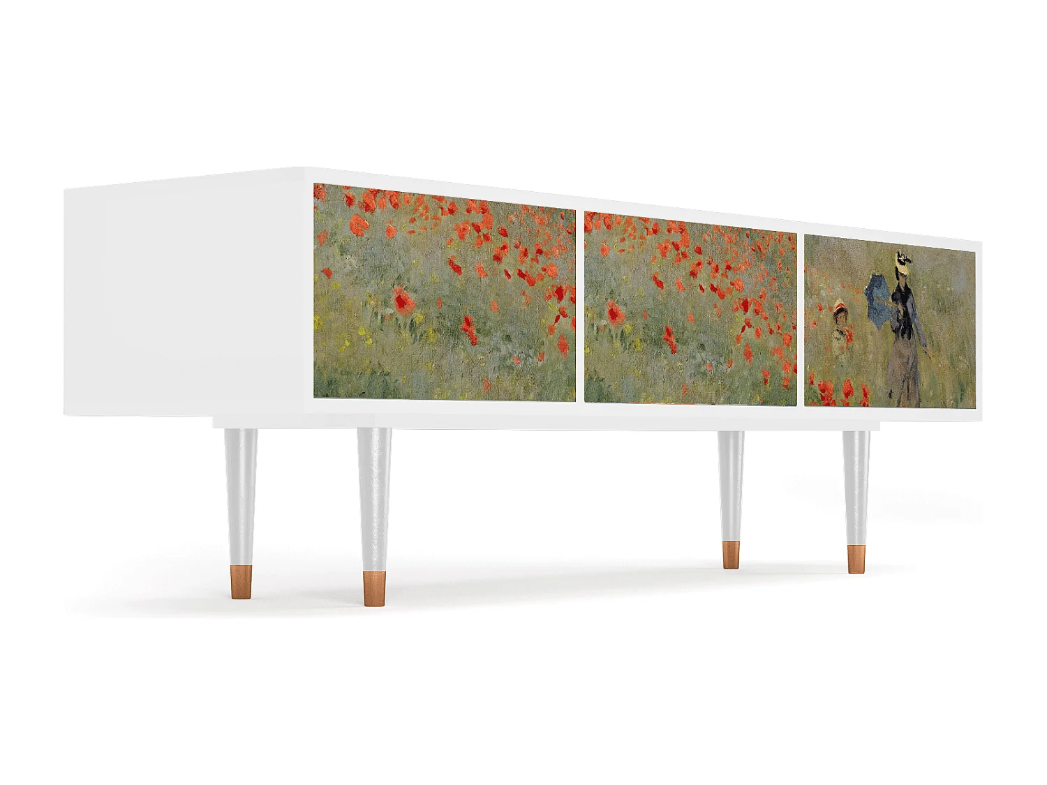 Meuble TV - 170х59х48 cm - T4 - The Poppy Field   , Blanc