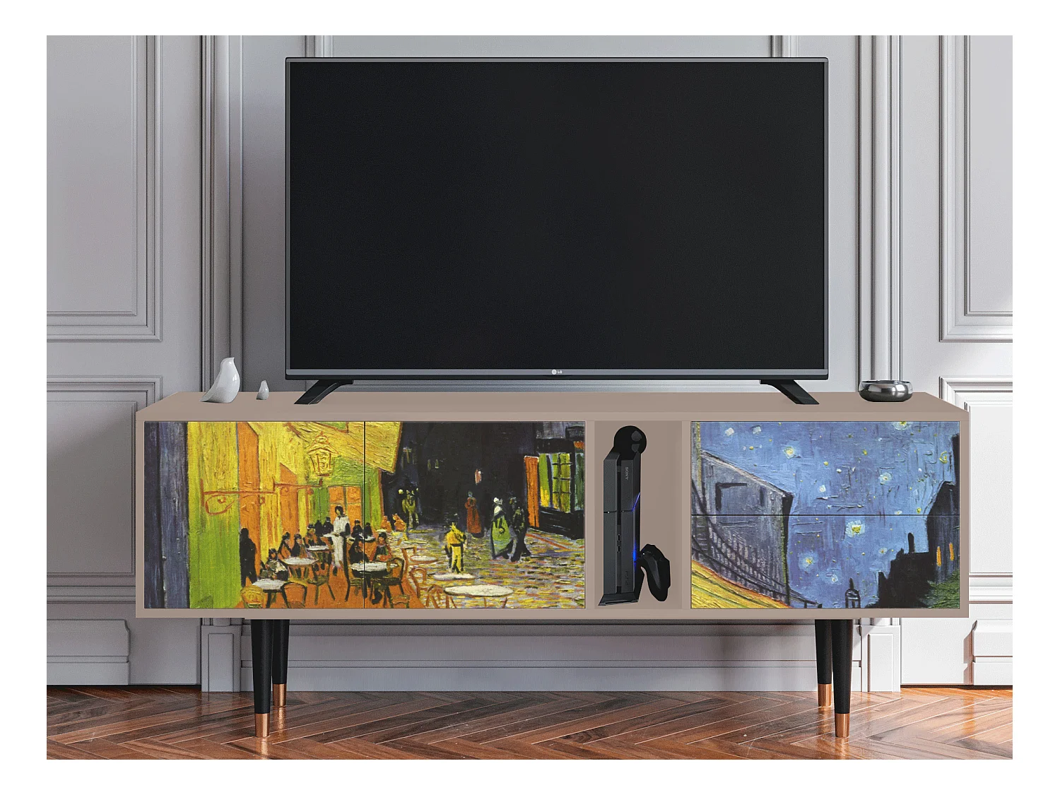 Mobile TV - 170х69х48 cm - T1 - Café Terrace at Night, Latte