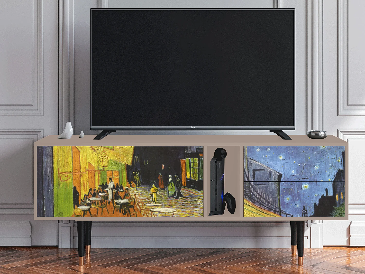 TV-Möbel - 170х69х48 cm - T1 - Café Terrace at Night, Latte