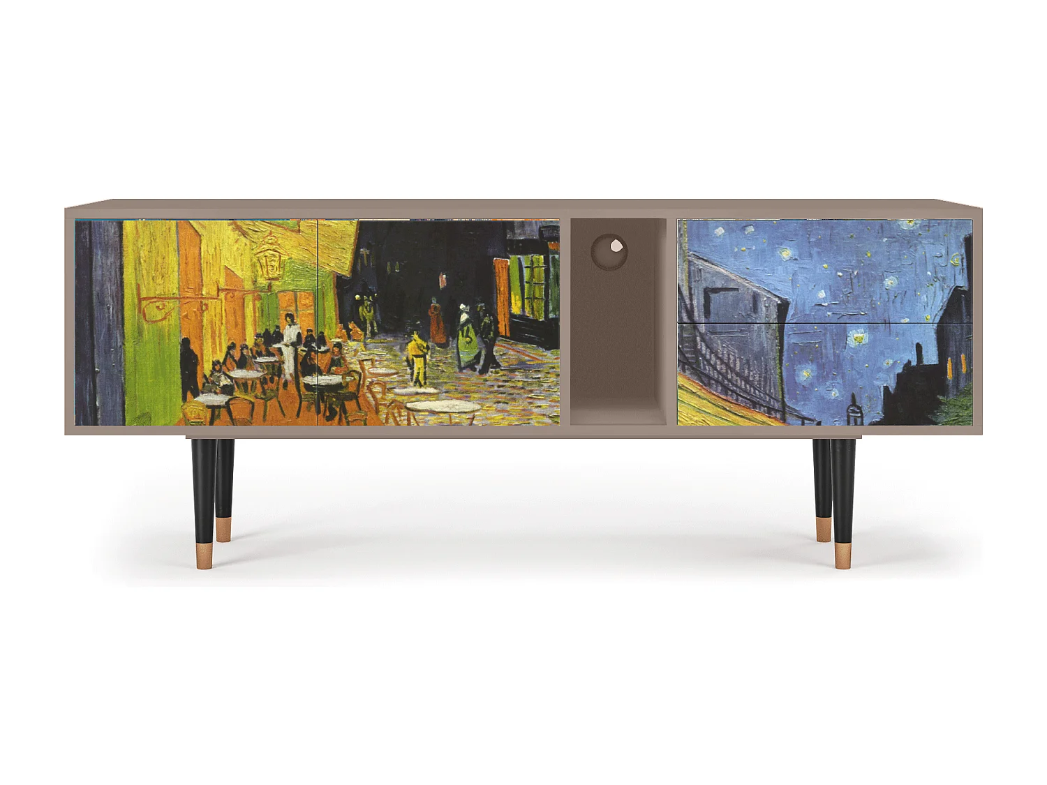 Szafka RTV - 170х69х48 cm - T1 - Café Terrace at Night, Latte