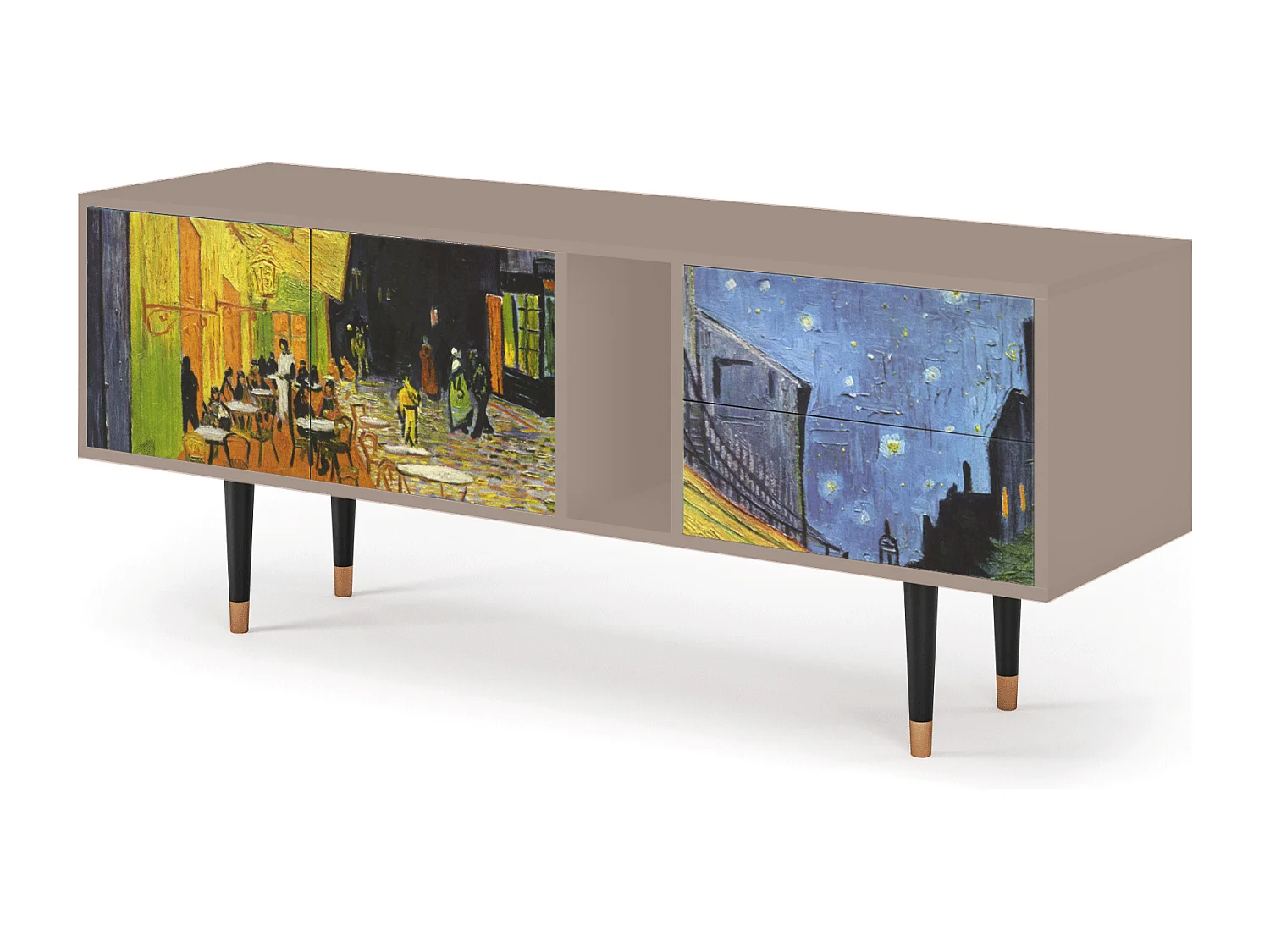 Szafka RTV - 170х69х48 cm - T1 - Café Terrace at Night, Latte