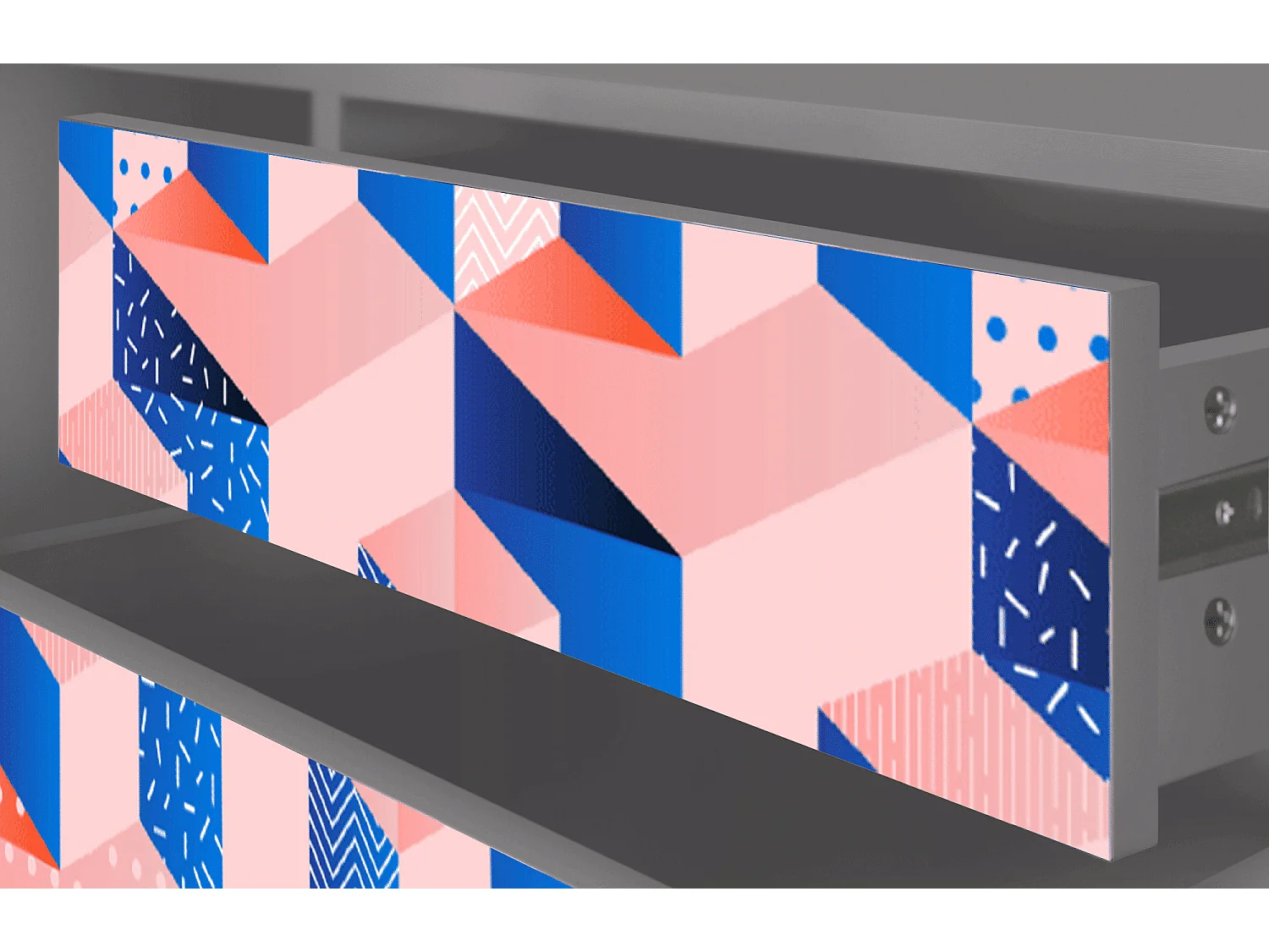 TV-Möbel - 170х59х48 cm - T4 - Pinky Squares, Grau