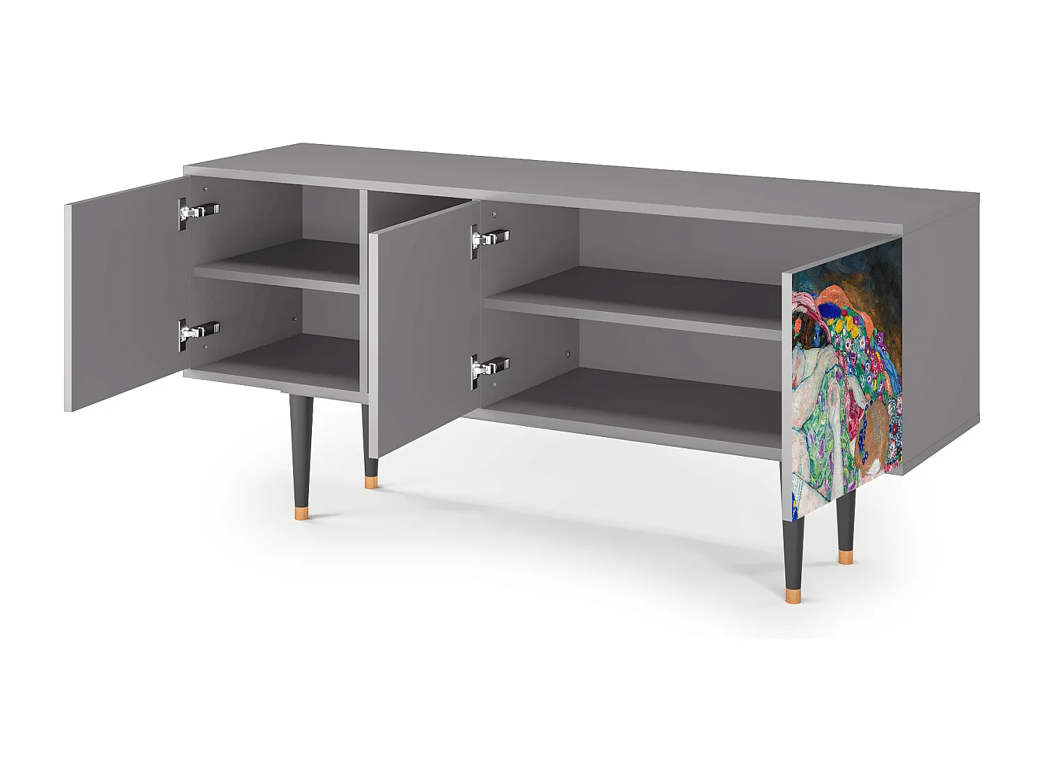 Mobile TV - 150х69х41 cm - T5 - The Maiden by Klimt, Grigio