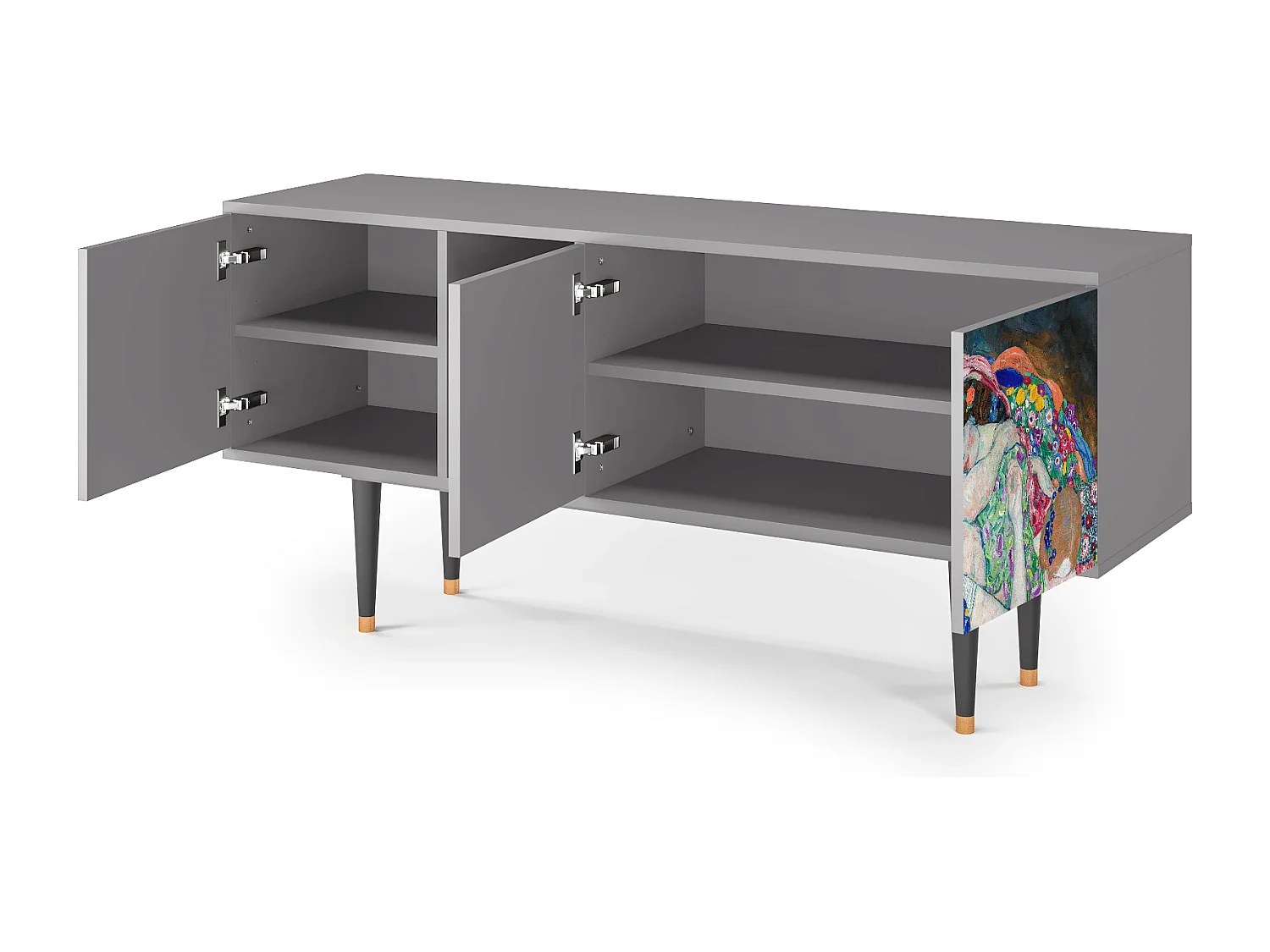 Meuble TV - 150х69х41 cm - T5 - The Maiden by Klimt, Gris