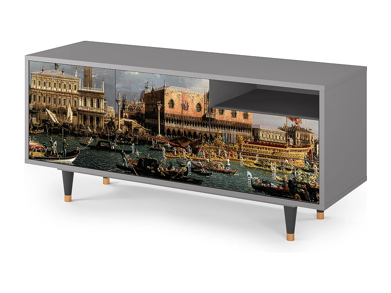 Meuble TV - 125х56х41 cm - T7 - The Bucintoro, Gris