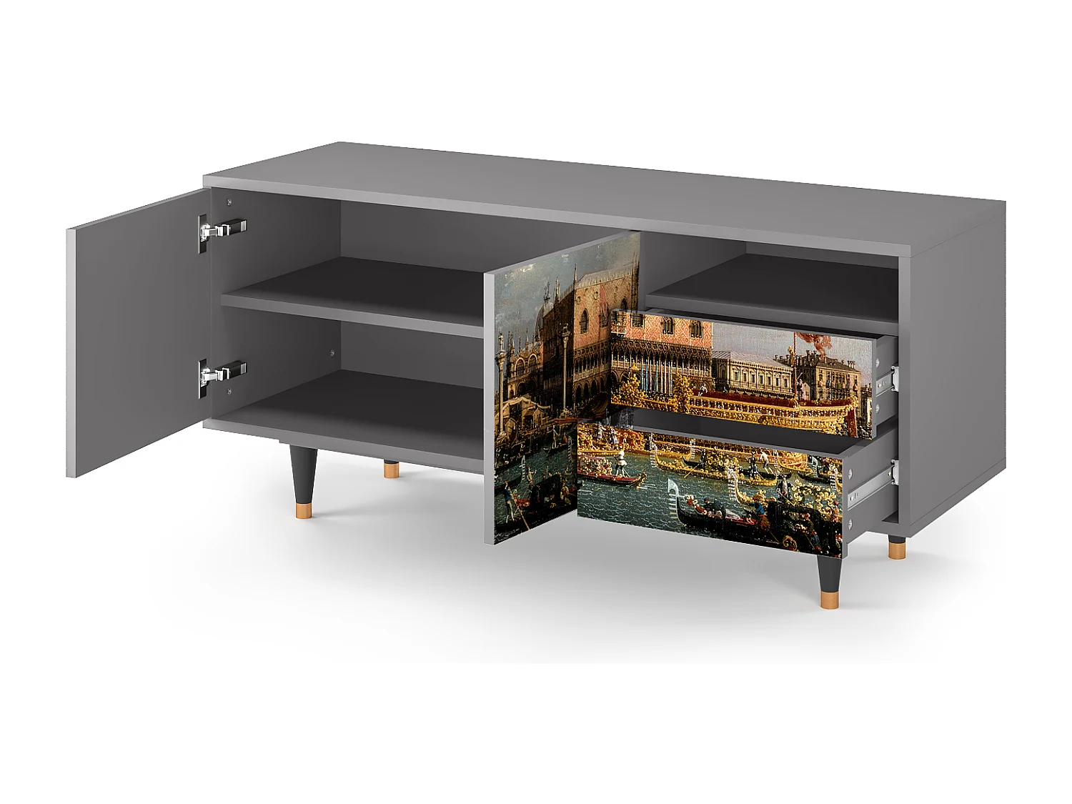 Mueble de TV - 125х56х41 cm - T7 - The Bucintoro, Gris