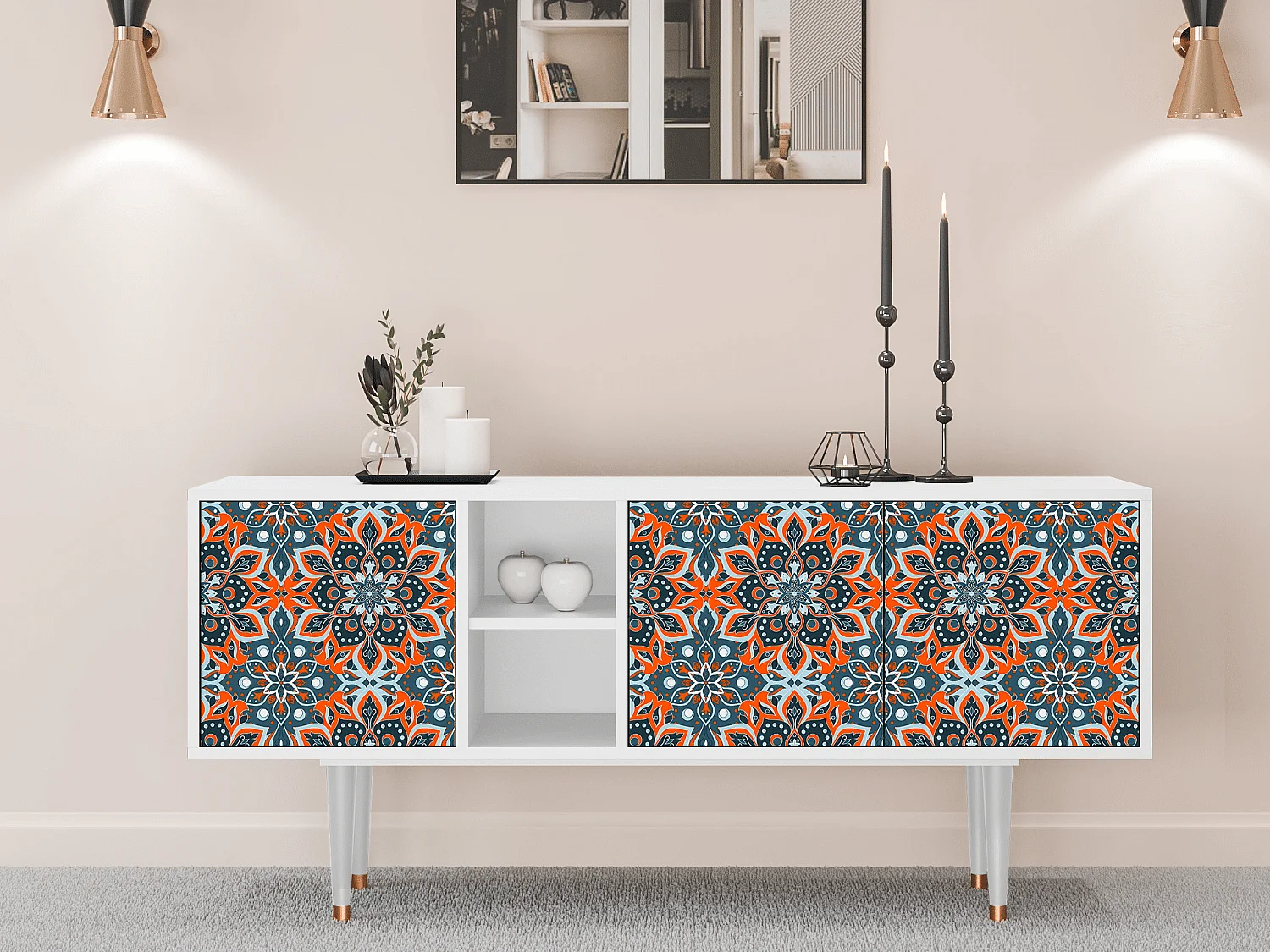 TV-Möbel - 150х69х41 cm - T5 - Fire Beetle, Weiß