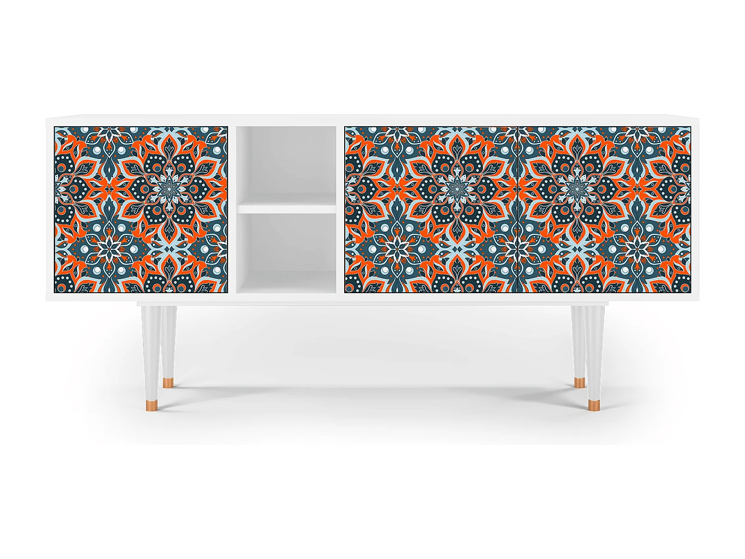 Mueble de TV - 150х69х41 cm - T5 - Fire Beetle, Blanco