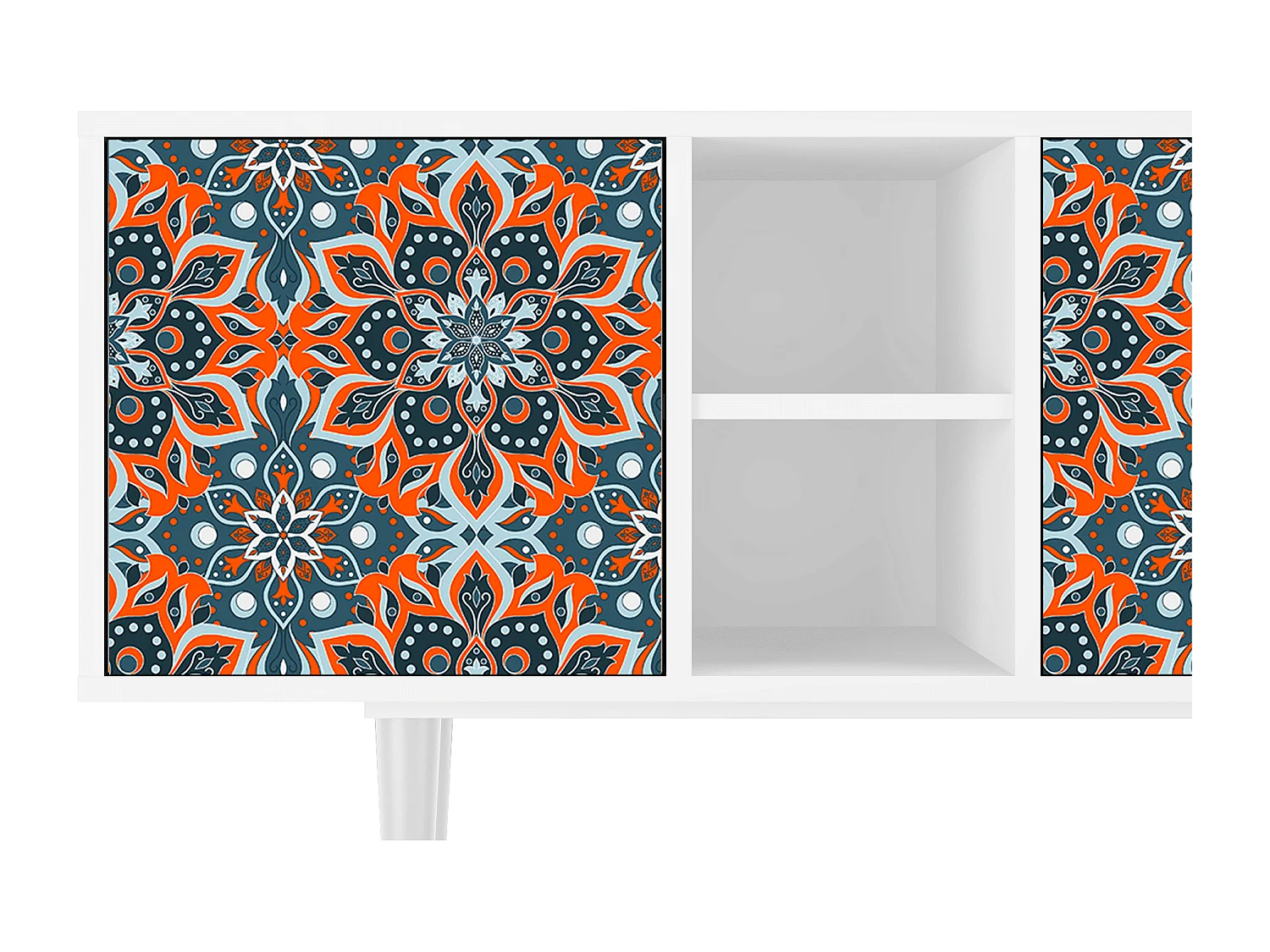 Mueble de TV - 150х69х41 cm - T5 - Fire Beetle, Blanco