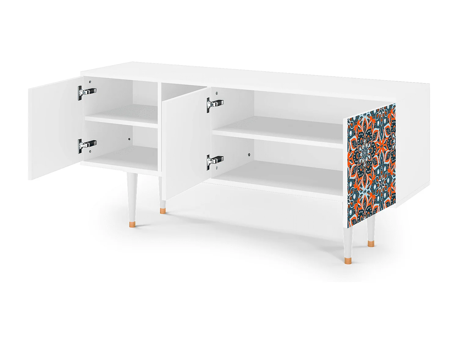 Mueble de TV - 150х69х41 cm - T5 - Fire Beetle, Blanco