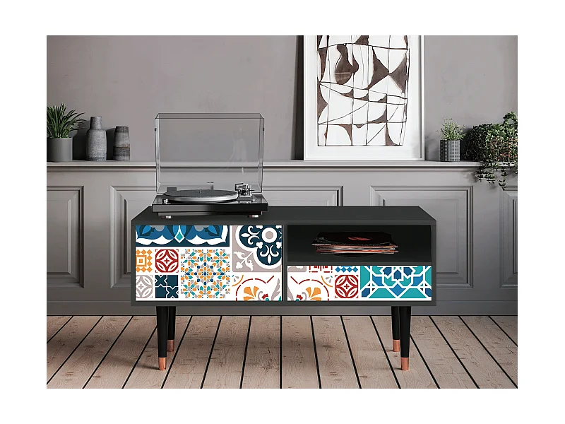 TV-meubel - 115х59х48 cm - T3 - Moroccan Market, Antraciet