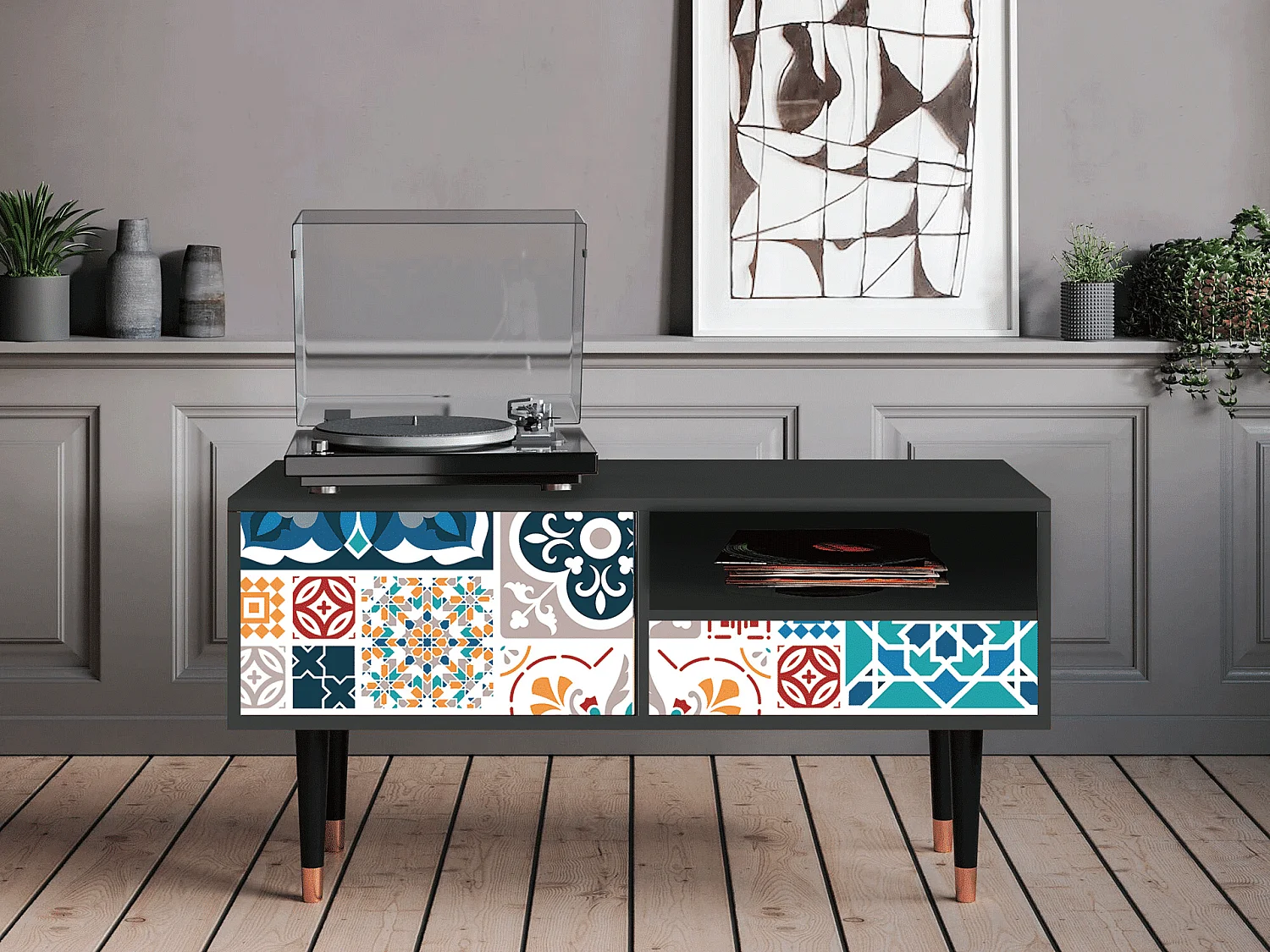 TV-Möbel - 115х59х48 cm - T3 - Moroccan Market, Anthrazit