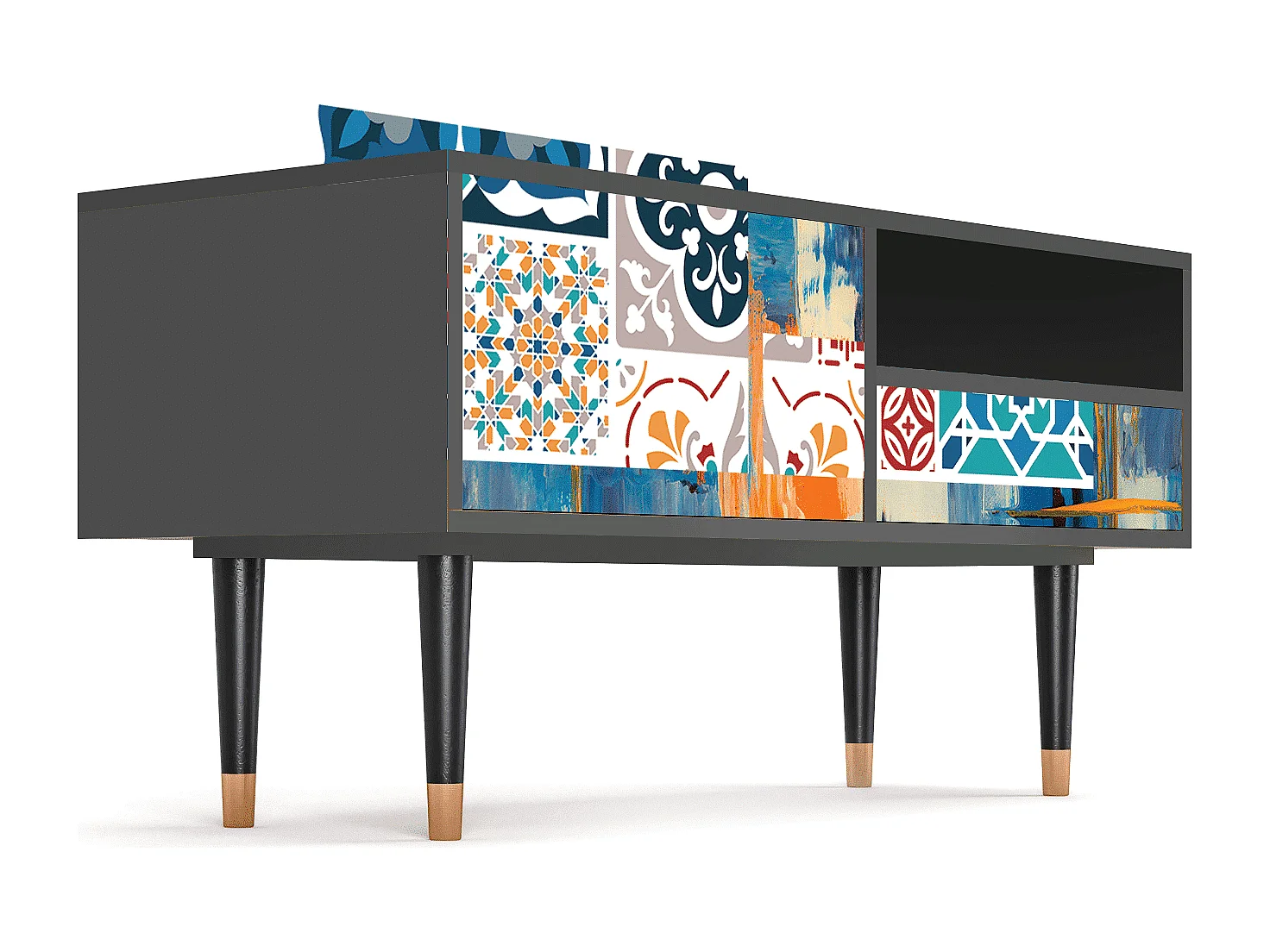 Meuble TV - 115х59х48 cm - T3 - Moroccan Market, Anthracite