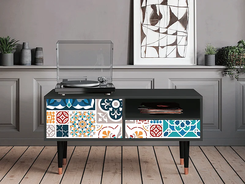 Meuble TV - 115х59х48 cm - T3 - Moroccan Market, Anthracite