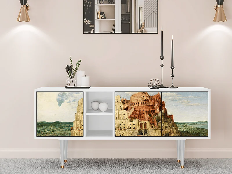 TV-Möbel - 150х69х41 cm - T5 - Elder The Tower, Weiß