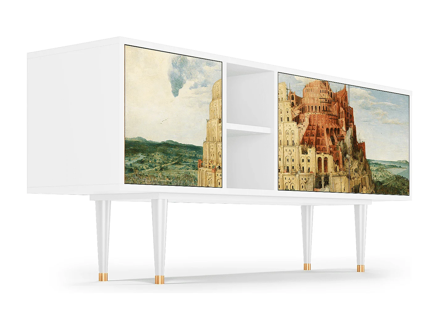 Mobile TV - 150х69х41 cm - T5 - Elder The Tower, Bianco