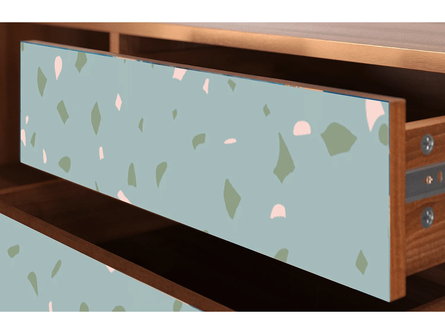 Szafka RTV - 170х59х48 cm - T4 - Blue Drops, Orzech
